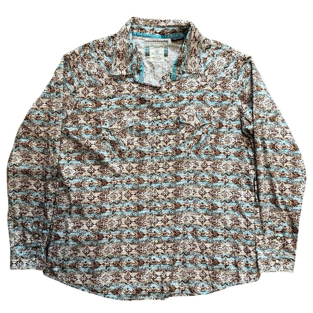 Panhandle Rough Stock Men's XL Pearl Snap Western Shirt 23x29 Cotton R4S2191